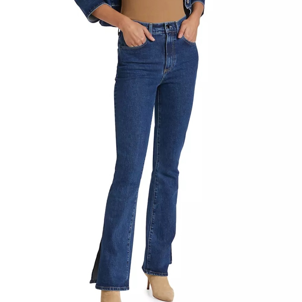 NWT Le Jean Stella high rise stretch split hem flare jeans - size 30